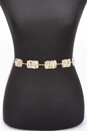 Hammered Metal Chain Belt