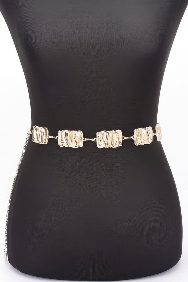 Hammered Metal Chain Belt