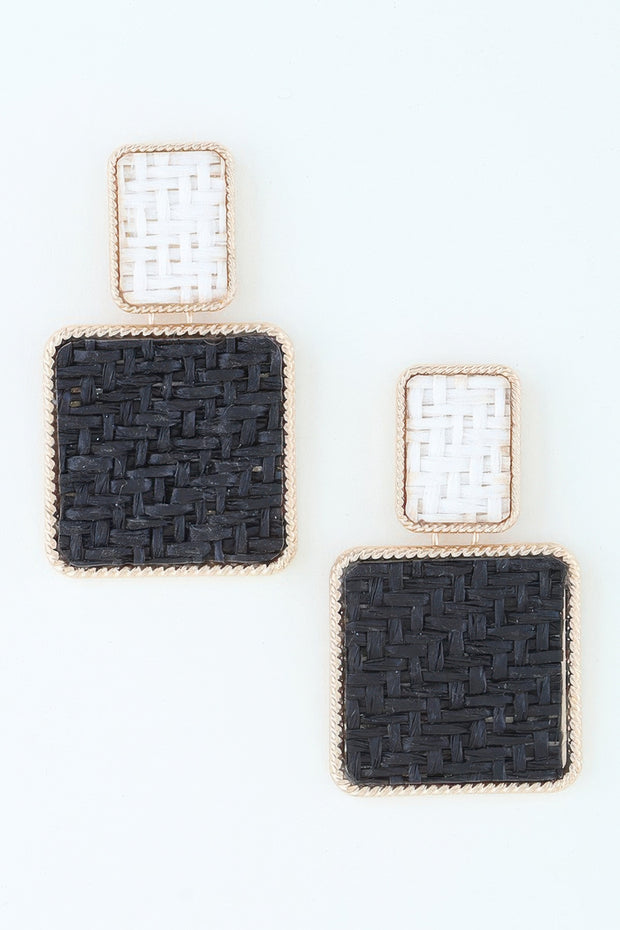 Crosshatch Frame Fashion Earrings