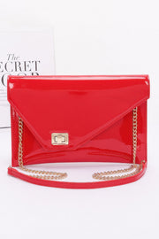 Enamel Envelope Clutch