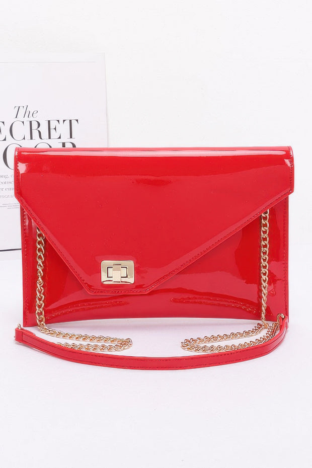 Enamel Envelope Clutch