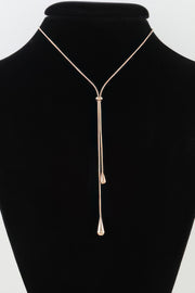 Shiny Twin Teardrop Toggle Necklace