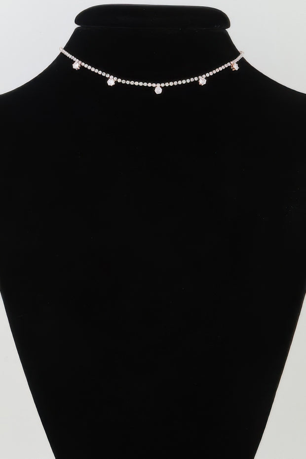 Minimal Rhinestone Choker Necklace