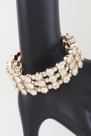 Triple Bejeweled Cuff Bracelet