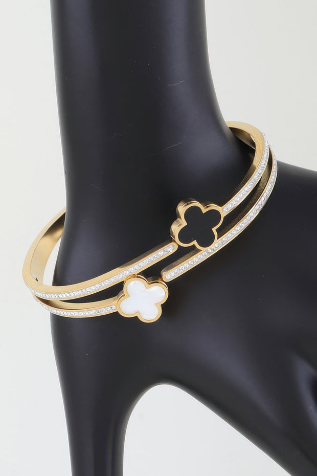 Twin Clover Jewel Wrap Bracelet