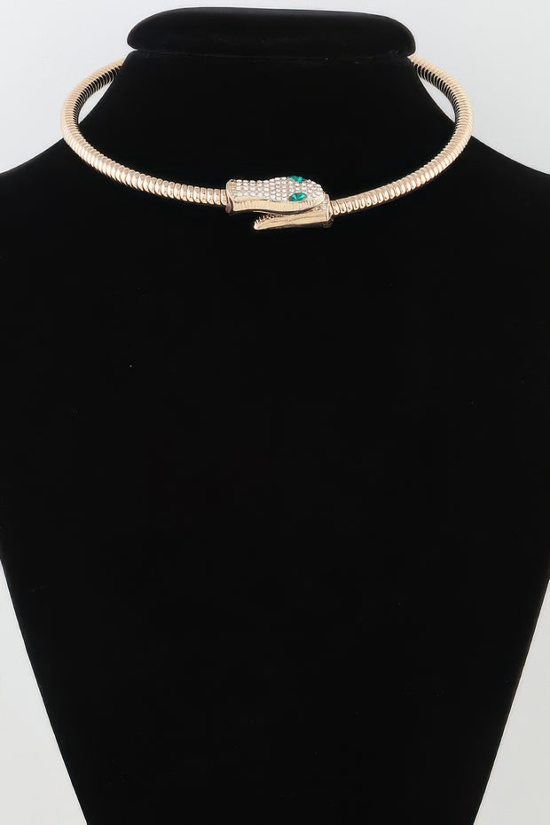 Bejeweled Snake Wrap Choker Necklace