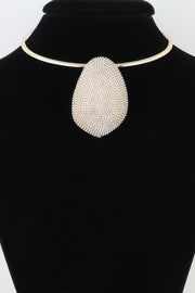 Rhinestone Plate Choker Necklace