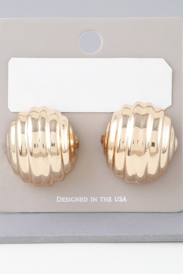 Multi Ribbed Dome Earrings