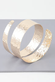 Hammered Wrap Around Cuff Bracelet