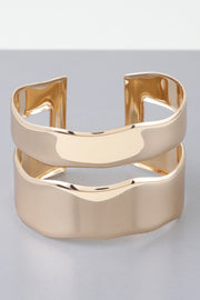 Shiny Double Open Cuff Bracelet