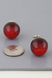 Deep Cherry Stud Earrings