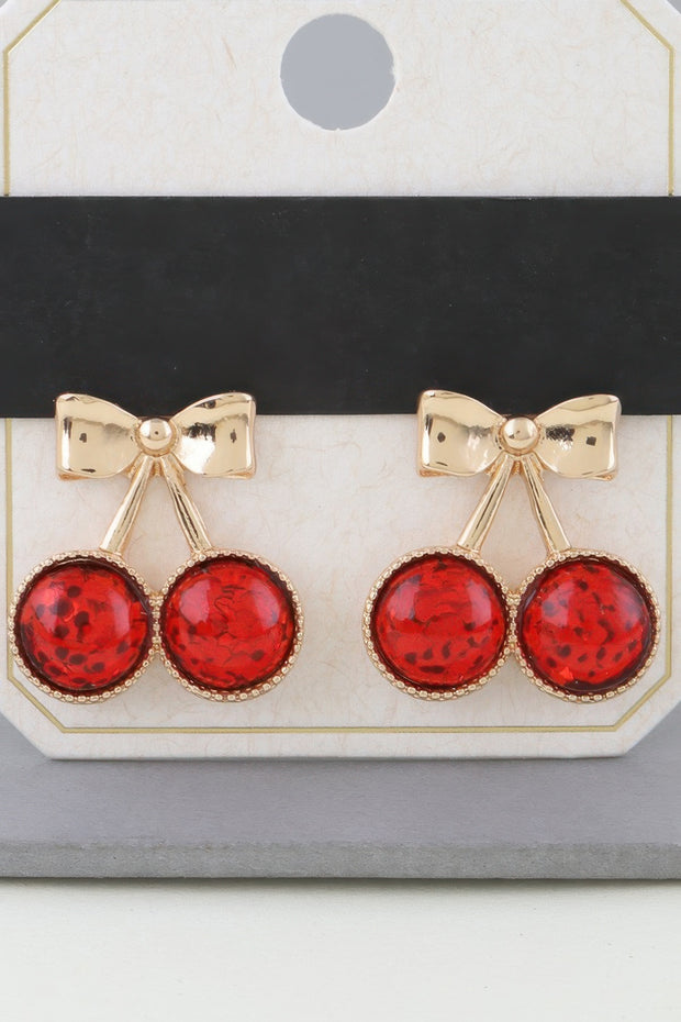 Sequin Cherry Ribbon Earrings