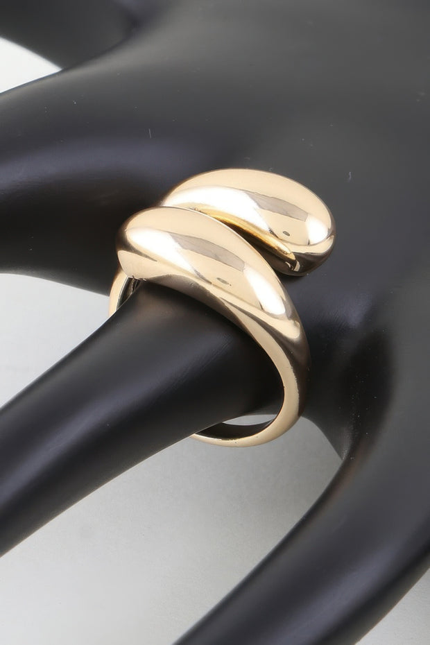 Shiny Teardrop Wrap Ring