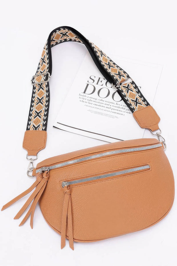 Faux Leather Crossbody Bag Belt