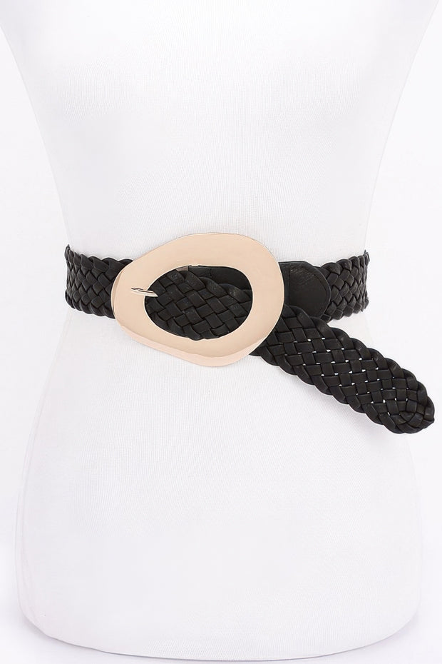 Metal Buckle Braided Belt