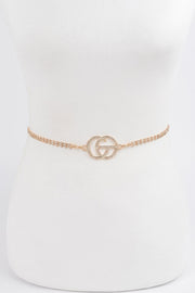 Rhinestone Metal Chain Belt