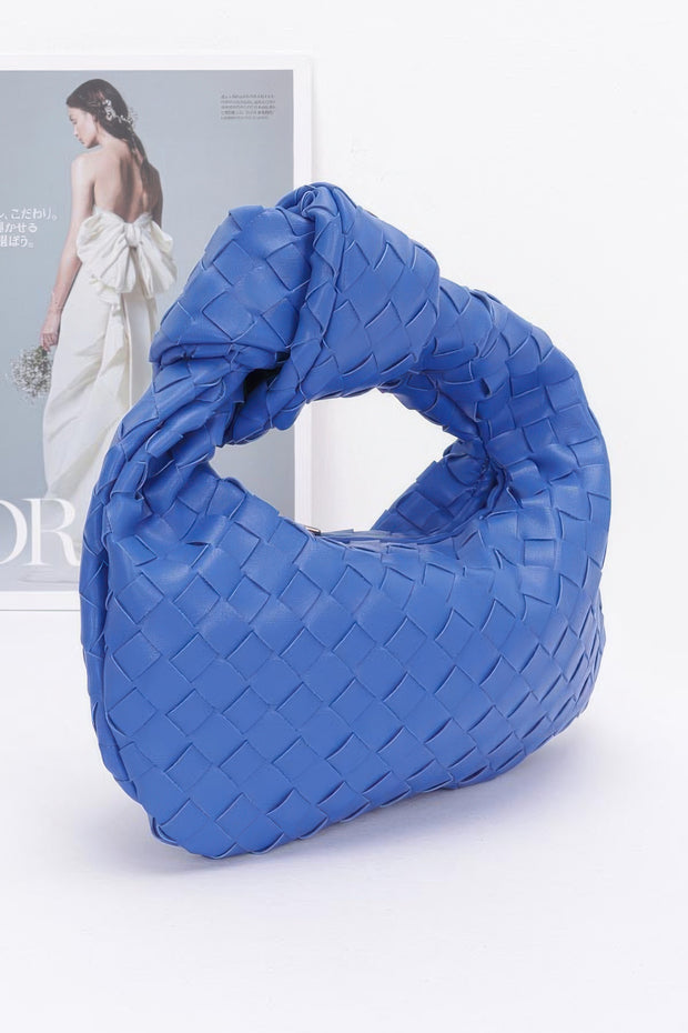 Faux Leather Braided Zip Bag