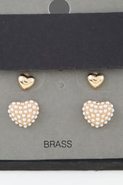 Twin Hearts Stud Earrings