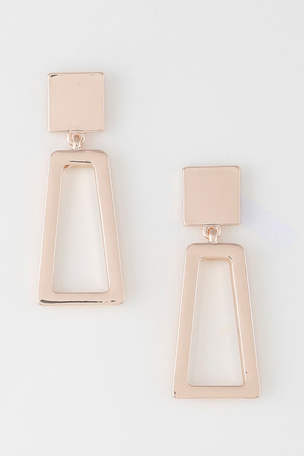 Modern Geometric Frame Drop Earrings