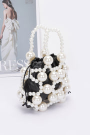Faux Pearl Party Clutch With Pouch