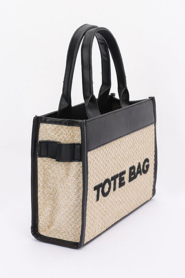 Faux Straw Tote Bag