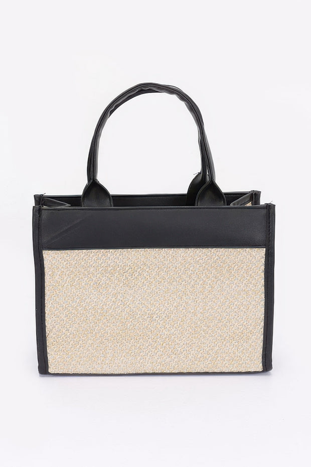 Faux Straw Tote Bag