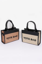 Faux Straw Tote Bag