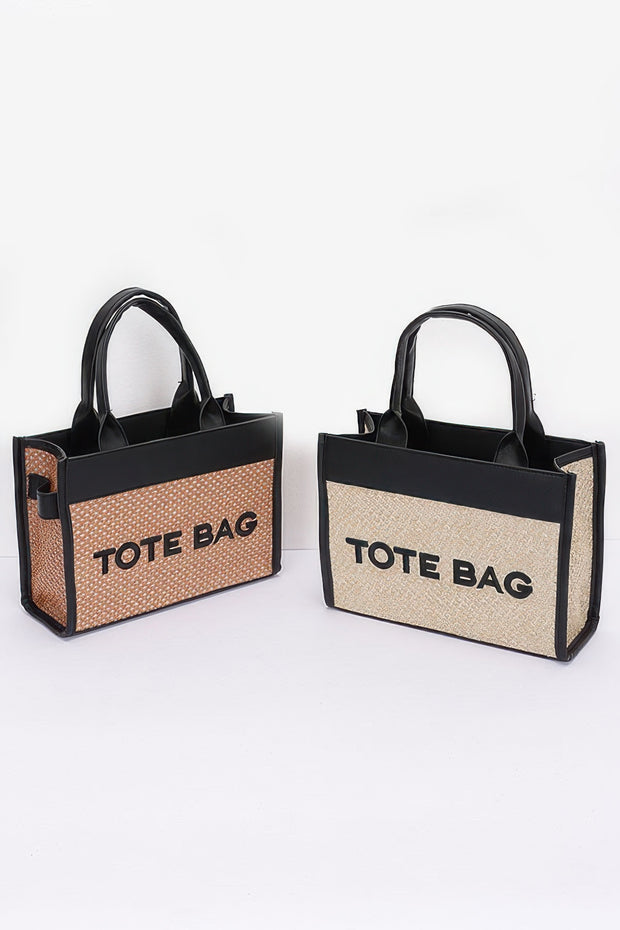 Faux Straw Tote Bag