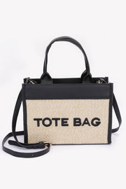Faux Straw Tote Bag