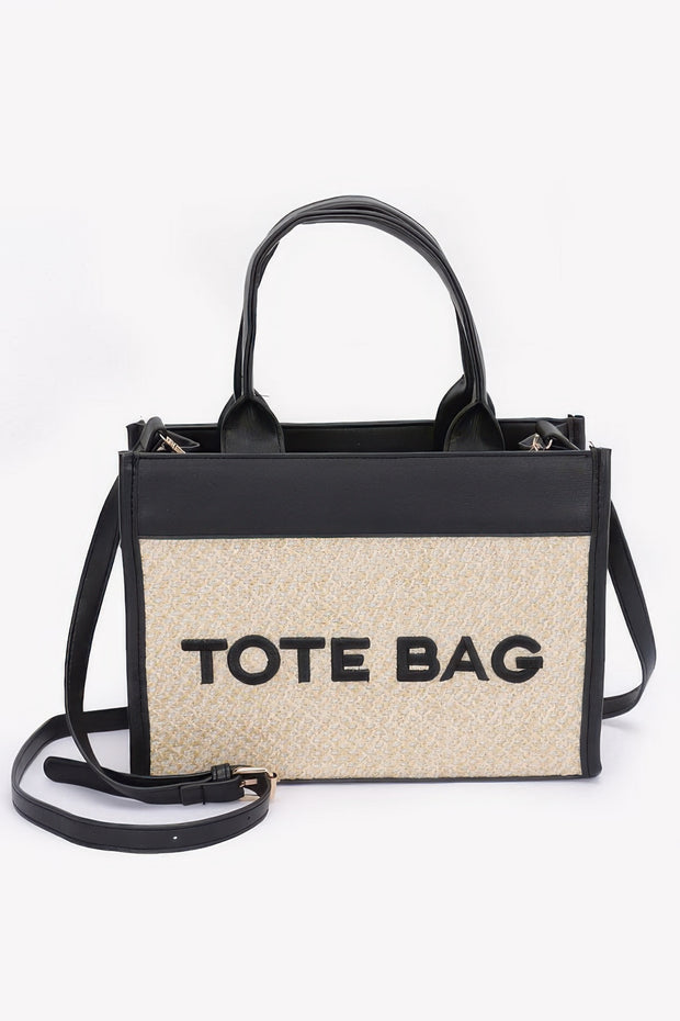Faux Straw Tote Bag