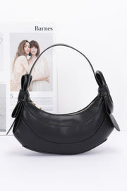 Faux Leather Hobo Bag With Bows