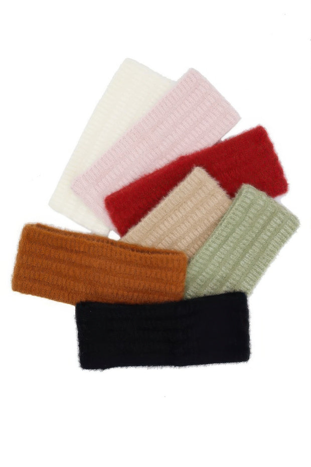 Fuzzy Cable Knit Headband