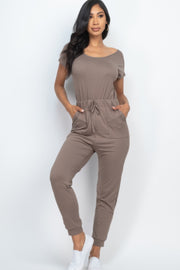 Two-way Shoulder Drawstring Jumpsuit