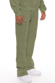 Men's Solid Stacked Flared Sweat Pants