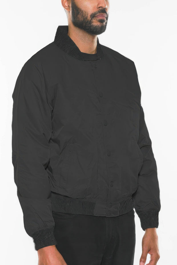 Mens Polyester Windbreaker Winter Bomber Jacket