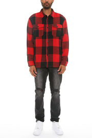 Mens Checkered Soft Flannel Shacket