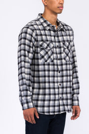 Regular Fit Checker Plaid Flannel Long Sleeve