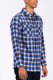 Regular Fit Checker Plaid Flannel Long Sleeve