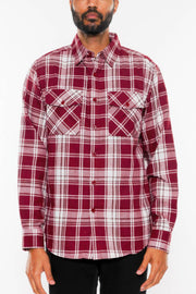 Long Sleeve Flannel Full Plaid Checkered Shirt