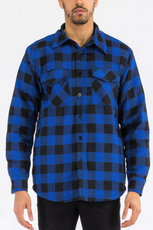 Mens Quilted Padded Flannel