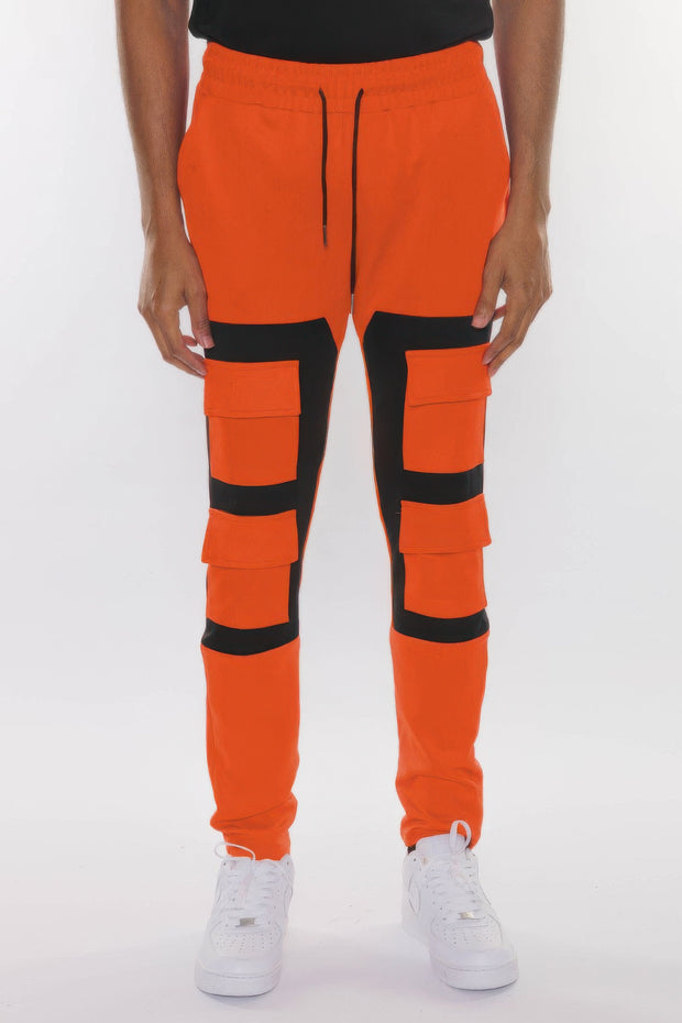 Color Block Cargo Track Pant