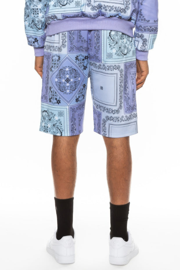 Mens Paisley Bandana Print Shorts