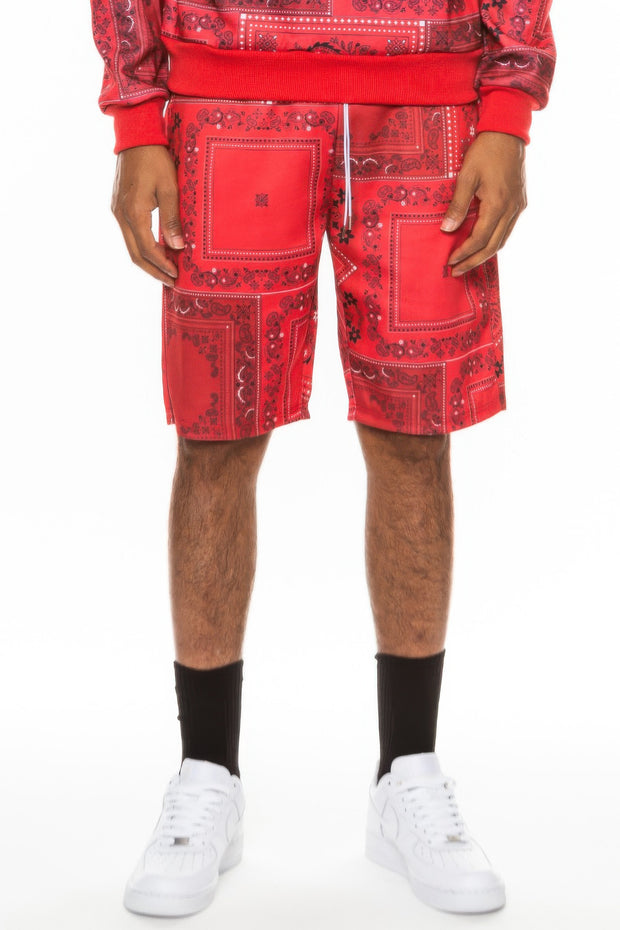 Mens Paisley Bandana Print Shorts