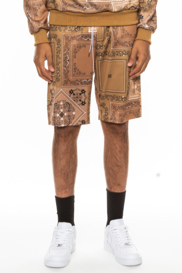 Mens Paisley Bandana Print Shorts