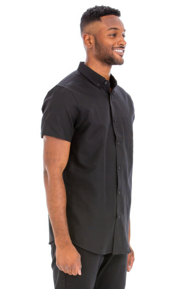 Men's Casual Short Sleeve Solid Shirt