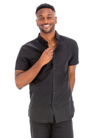 Men's Casual Short Sleeve Solid Shirt