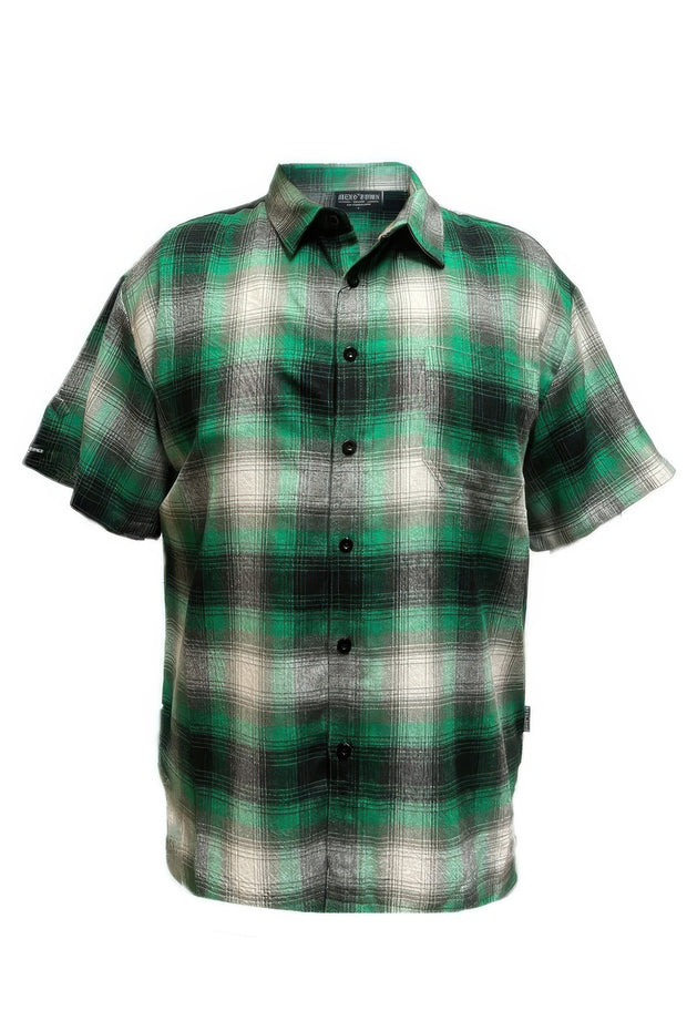 Mens Plaid Short Sleeve Flannel