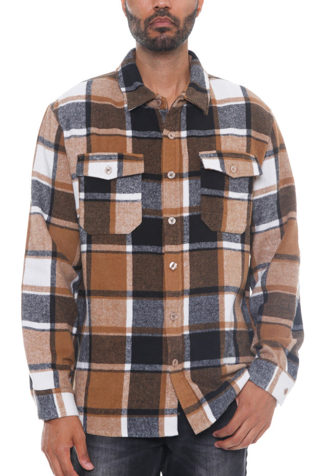 Mens Checkered Soft Flannel Shacket