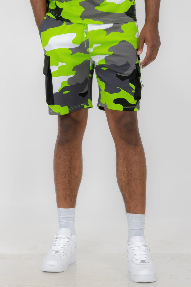 Mens Full Camo Sweat Shorts