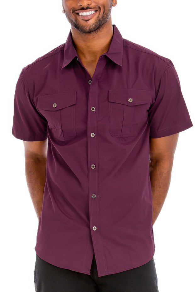 Two Chest Pocket Short Sleeve Shirt